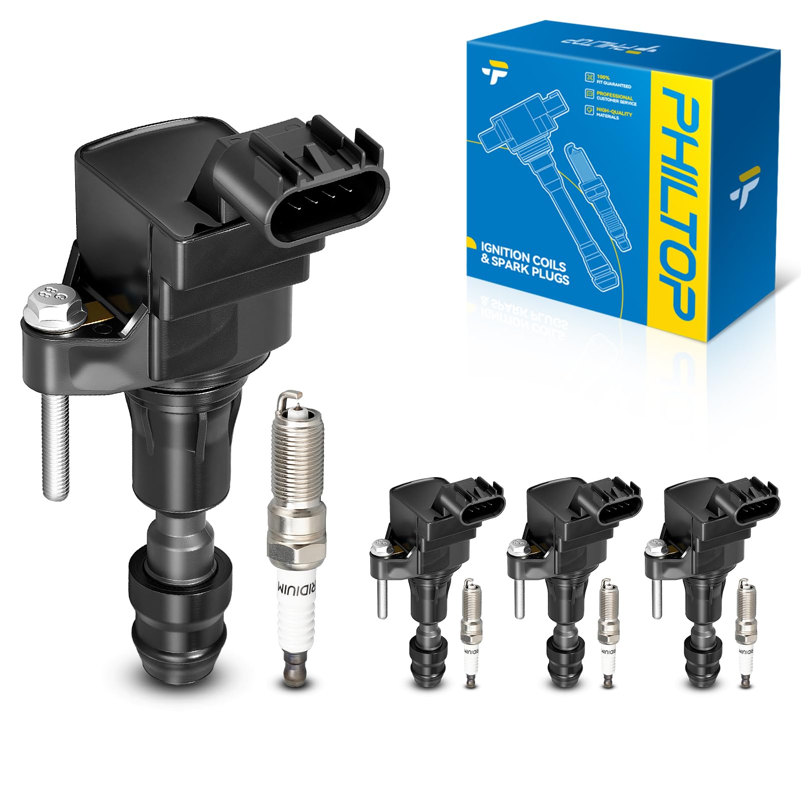 PHILTOP UF491 Ignition Coil Pack Spark Plug Kit