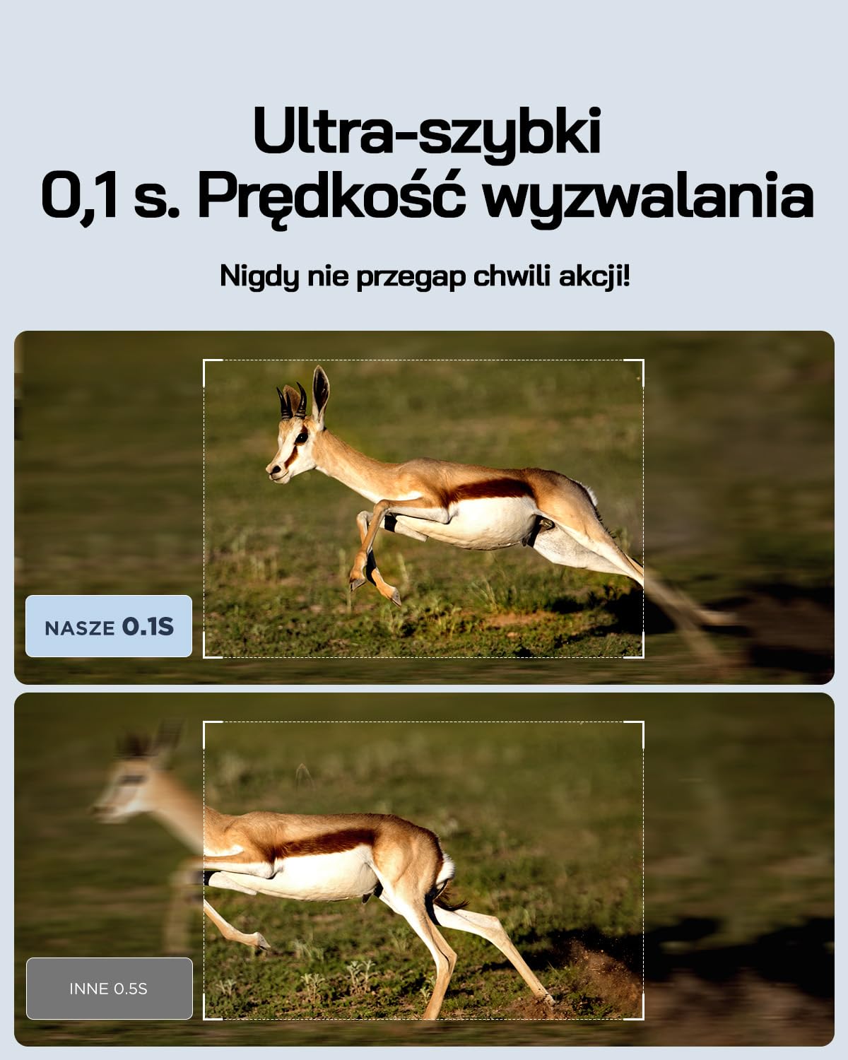 WOLFANG Solarna kamera przyrodnicza 4K 48 MP, kamera szlakowa z noktowizorem aktywowanym ruchem 0,1 s, czas wyzwalania IP66, wodoodporna camera do gier do monitorowania dzikiej przyrody