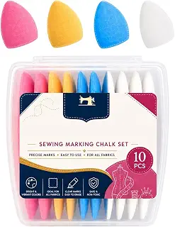 Clothing Tailor Chalk - Sewing Marker Tool, Quilting Embroidery Set | Triangle Fabric Marker | Workshop Studio Apartment Home Crafts, Clear Clean Lines Tailors Chalk Ten Pieces Sewing Accessory S