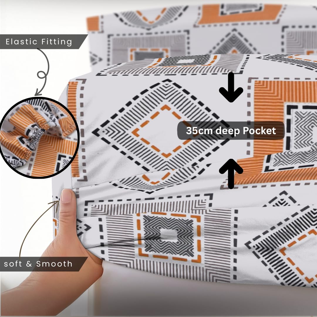 EverSoft Bedding 1PCS Floral Fitted Sheet Single Size Extra Deep 35cm Pocket Soft Breathable Printed Mattress Cover - Image 3
