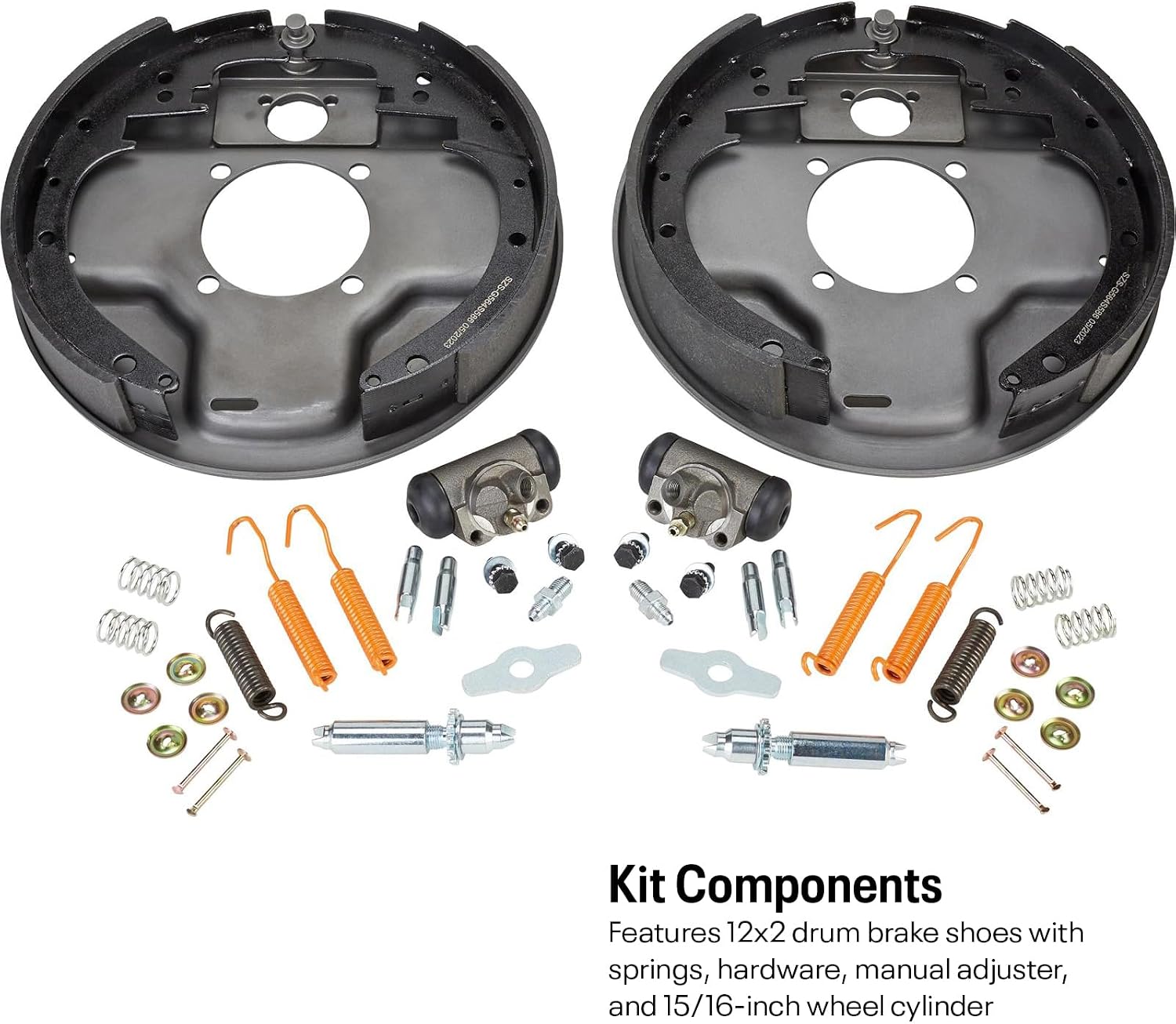 1937-48 Ford Juice Drum Brake Kit: 12-Inch Self-Energizing, Vintage 1940 Backing Plate, Fits Ford Cars & Trucks, Complete with Hardware, Compatible with Model A & B