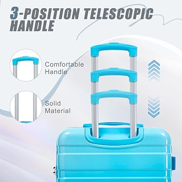 Luggage Set 3 Piece 20/24/28, PC Hard Shell Suitcase w/Spinner Wheels, TSA Combination Lock & Gradient Color Design, Durable Waterproof Travel Suitcase Set for Family/Business Trips.