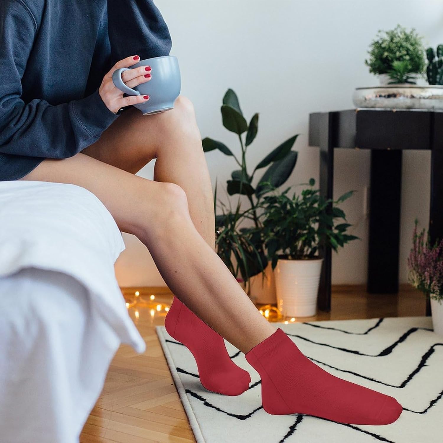 Socks for Men Women 5 Pairs Short Ankle Socks | Amaranth Red Low Cut Casual Crew Sock Cute Breathable Athletic Socks Non Slip No Show Sock