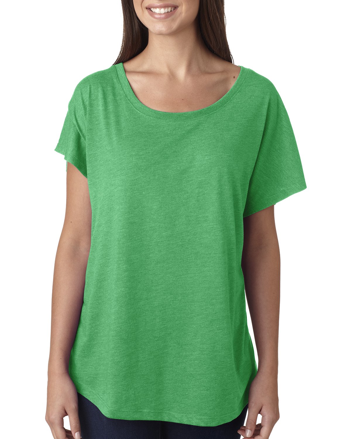 Next Level Apparel 6760 Lady Tri-Blend Dolman Tee Shirt - Envy44; Large