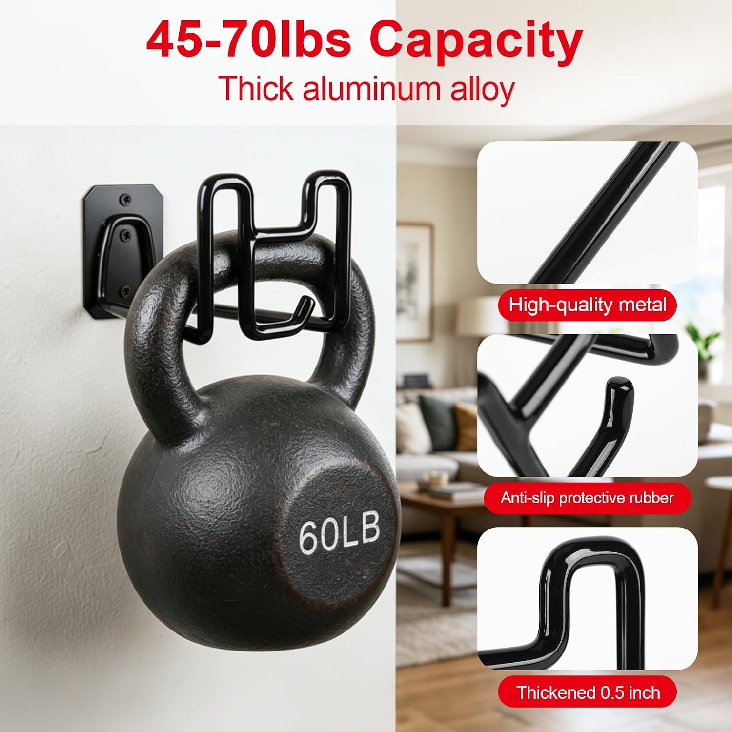 Holder for Pocket Hose, Heavy Duty Metal Wall Mount Hose Organizer, Durable Garden Hose Hanger for Expandable and Water Hoses, Space-Saving Outdoor Storage Hook