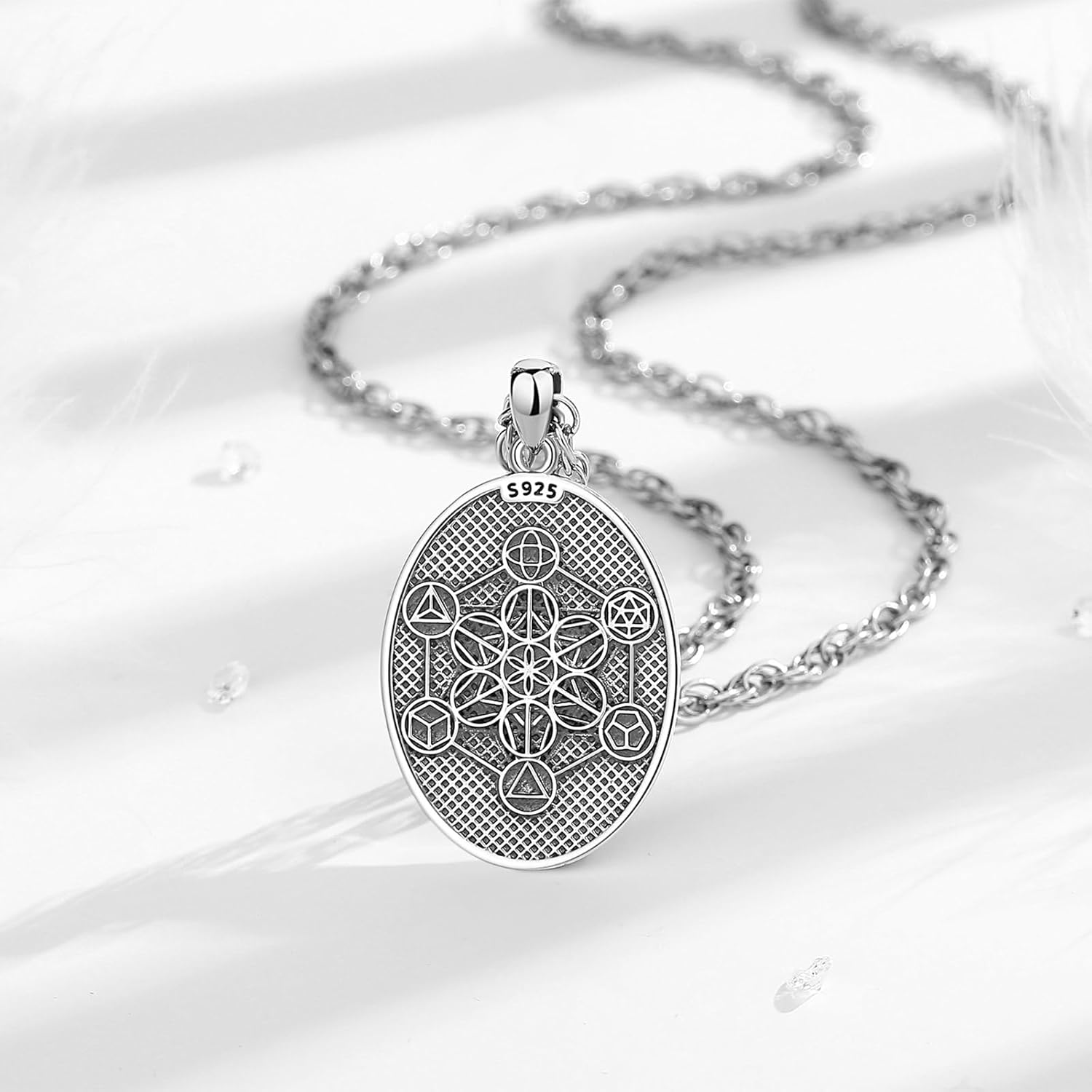 Vito 925 Sterling Silver Saint Necklaces for Women Men, St Michael/Crucifix/Caravaca/St Jude/Virgin Mary Pendant Patron Saint Amulet Medal Religion Jewelry Gift - Image 3