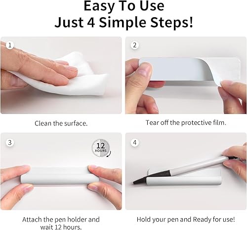 Miniatura 7 de ELETIUO Portalápices para la mayoría de bolígrafos, lápices, autoadhesivo, se adhiere a cuadernos, diarios, escritorios, pizarras blancas o