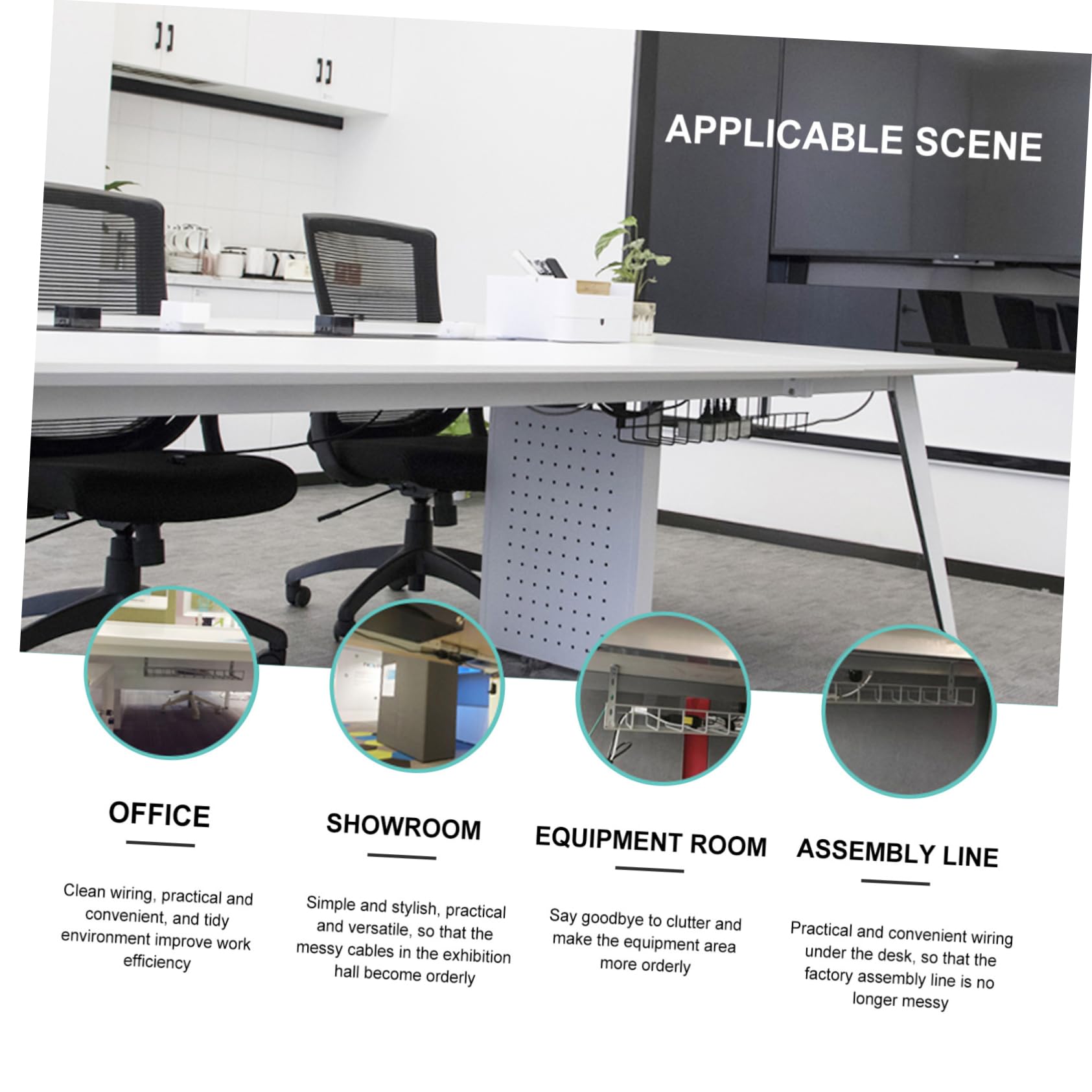 LABRIMP 1 pièce Organisateur de Câbles sous Bureau Support de Rangement Fer pour Câbles et Multiprises Accessoire Durable et Pratique pour Espace de Travail Rangé