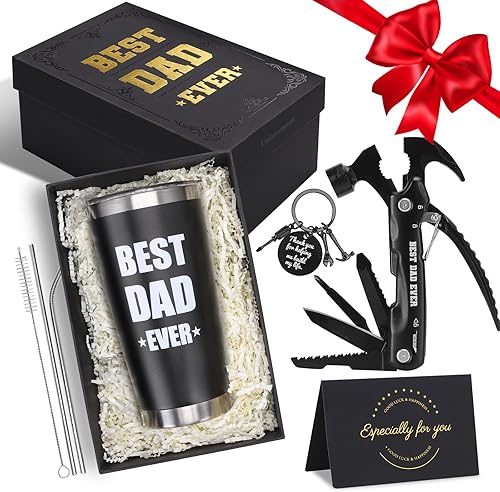 Regalos para el mejor papá de parte de la hija, cesta única de regalos de cumpleaños, día del padre, Navidad, para papá, martillo multiherramienta