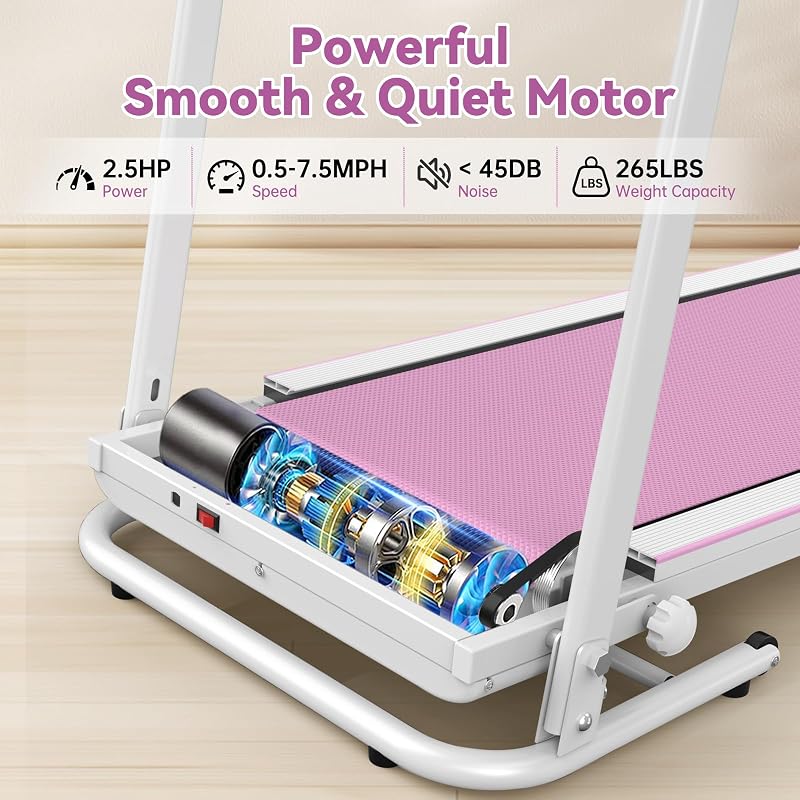 FLIMDEER Folding Treadmill for Home, Foldable Walking & Jogging Treadmill with 3-Level Incline, Joint-Friendly Exercise, 2.5 HP Quiet Motor, Foldable Space-Saving Design for Small Apartments image 4