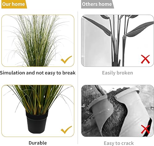 Miniatura 8 de Planta artificial de césped artificial de 5 pies de alto, plantas de imitación para interiores y hogares, plantas artificiales y flores en maceta,