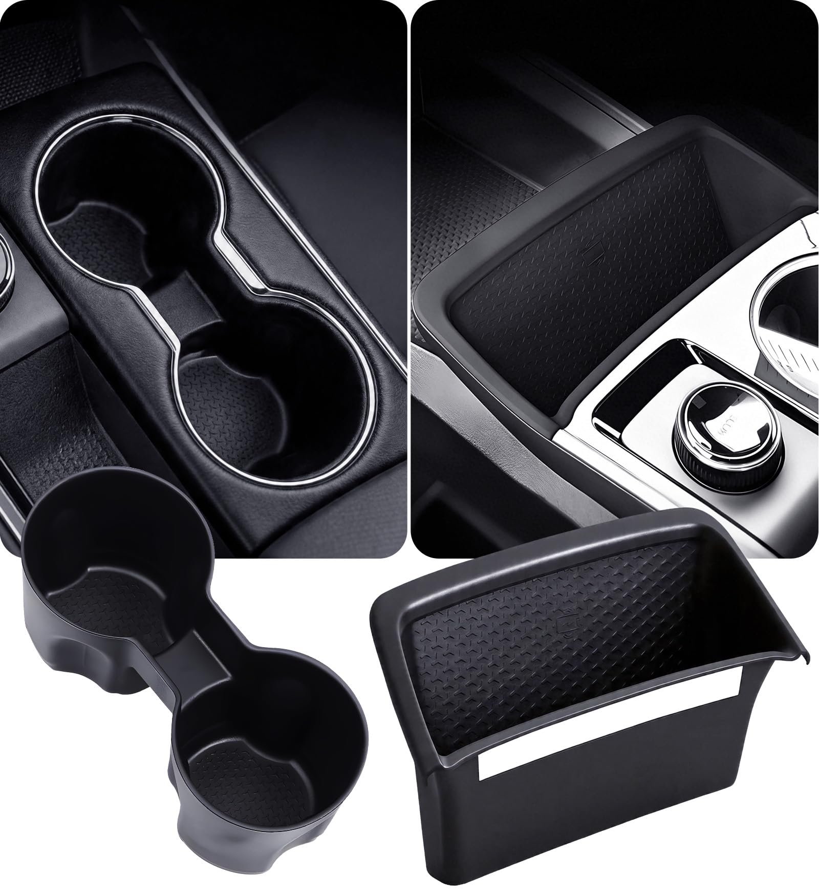 Cup Holder Insert &amp; Wireless Charging Protective Mat for Chevrolet Equinox 2027 2026 2025(Not for EV) Interior Accessories Cup Holders &amp; Wireless Charger Cover Pad for Chevy Equinox 2025-2027