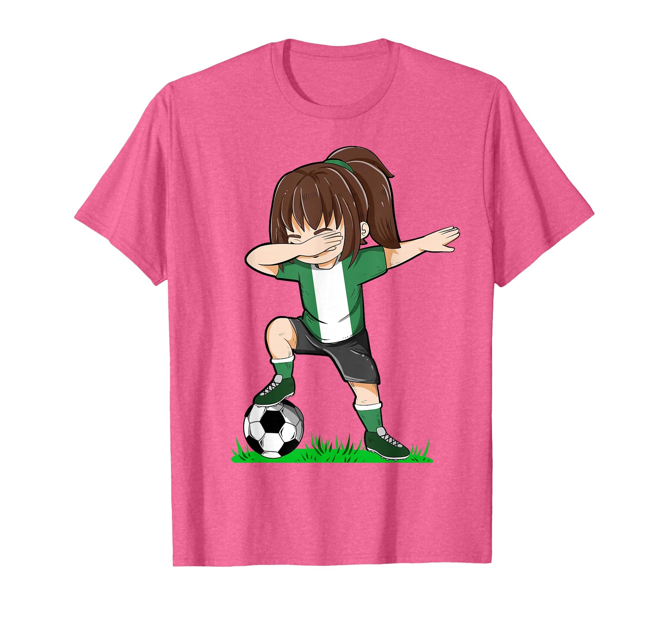 Soccer Nigeria Jersey Shirt Nigeria Flag Football Girls Dab T-Shirt