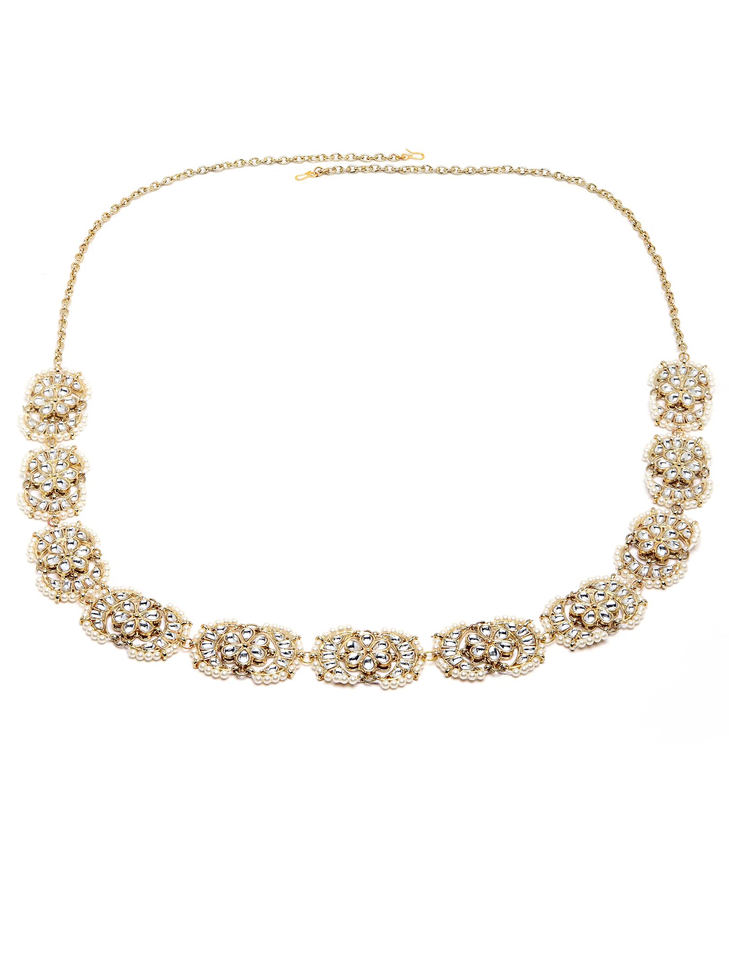 Karatcart Gold Plated Floral Shape Handcrafted Kundan Kamarbandh for Women (B0BD5KL7VW) Amazon Price History, Amazon Price Tracker