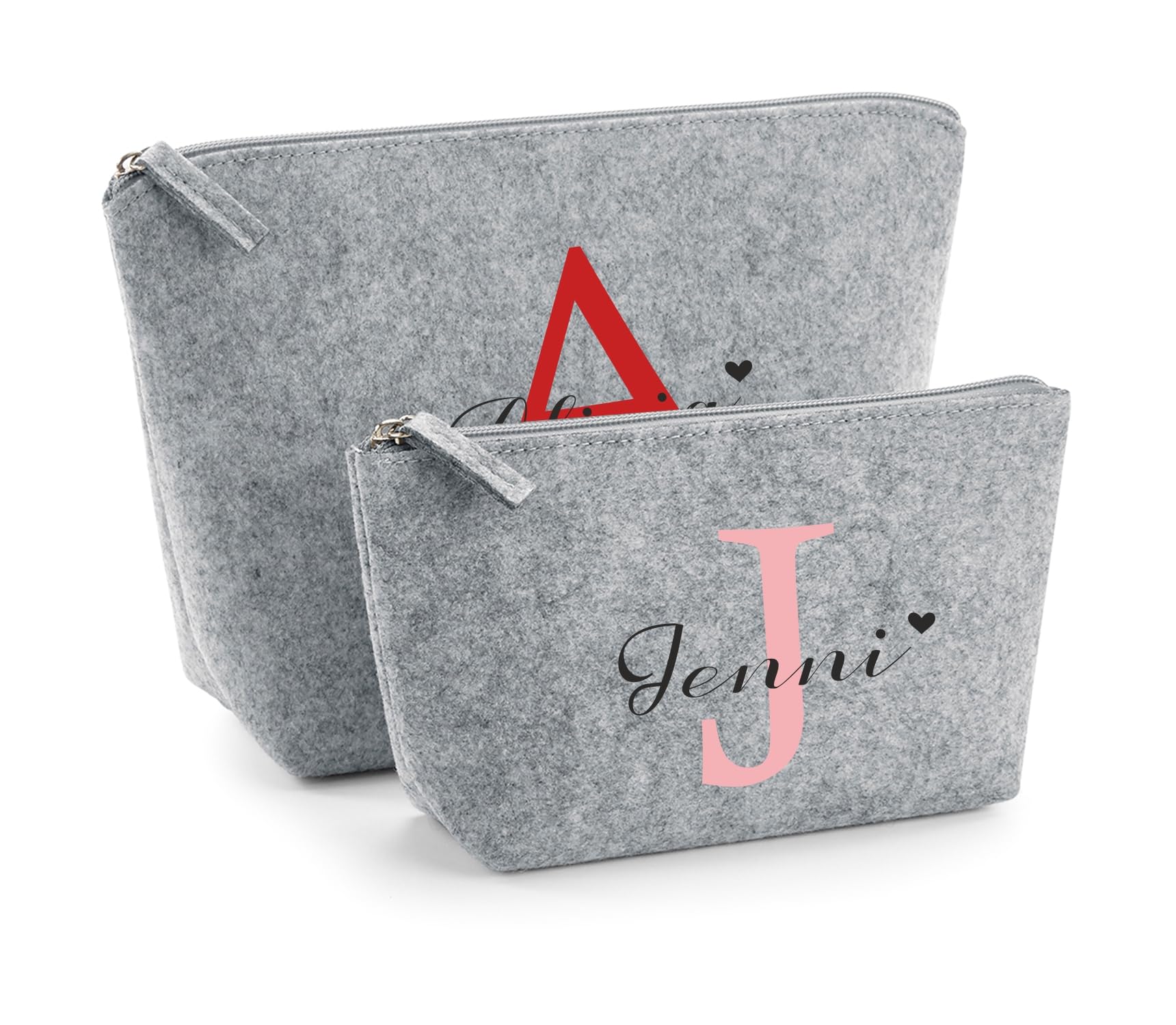 Worfull Regalos Neceser Personalizado de Fieltro con Nombre | Regalo para Mujer | Mamá | Día de la Madre | Bolsa de Maquillaje | cumpleaños | Bolso de tocador, San valentín,