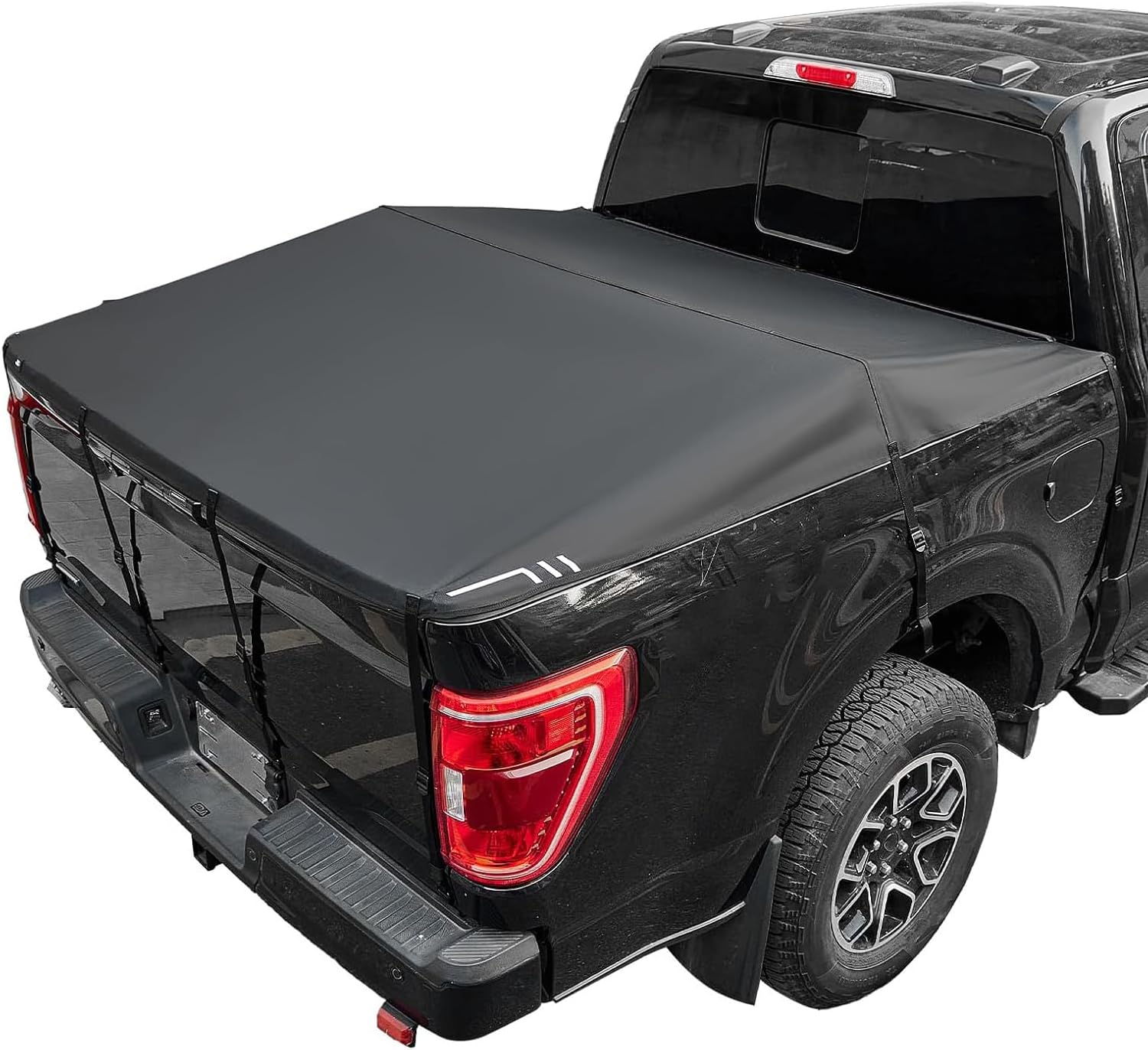 Tonneau Cover - Heavy Duty 600D PVC Waterproof Truck Bed Cover, Universal Soft Roll-Up Fit for Most Pickup Trucks (150x111cm / 59"x44"), Easy Installation & Scratch-Resistant Design