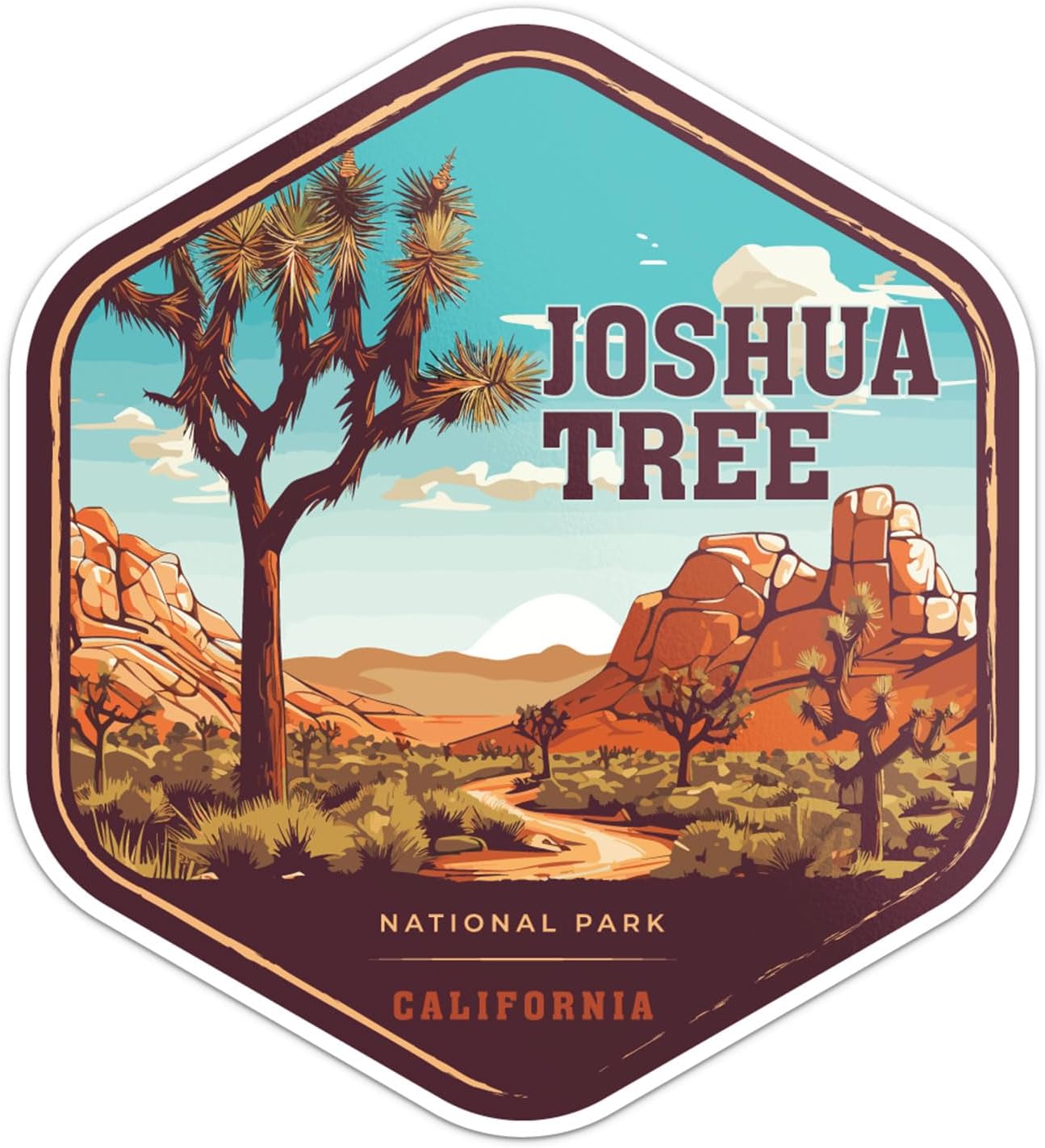 Joshua Tree National Park Sticker - Waterproof Vinyl Decal for Car Bumper, Laptop, Water Bottle, Wall, and Window, Size - 5'' Longer Side