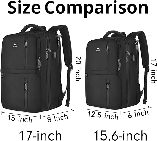 Miniatura 2 de MATEIN Mochila de viaje para laptop, mochila de transporte aprobada para vuelos de negocios grande de 15.6 pulgadas con puerto USB, mochila de