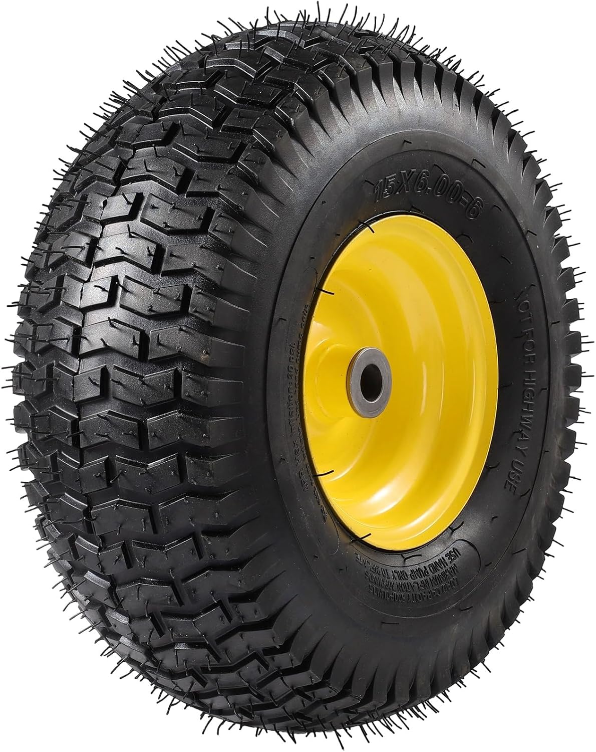 ACEBRI 15x6.00-6 Lawn Mower Tire and Wheel Front Tire and Wheel Assembly Compatible with John Deere Craftsman Husqvarna Riding Mowers Lawn Tractors, 3-3.8" Centered Hub, 3/4" Bearings, 2PCS