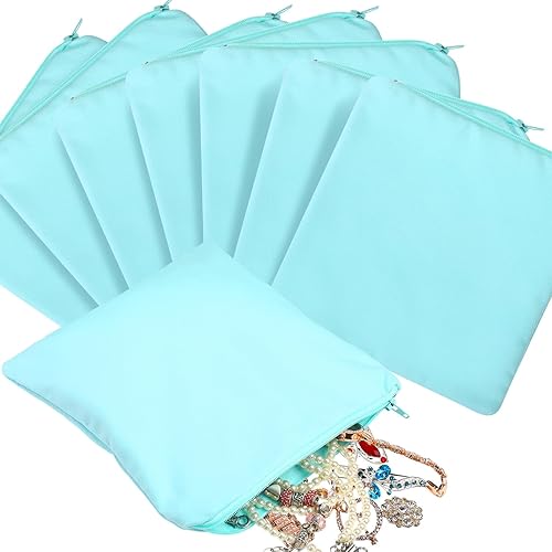 Miniatura 9 de Sanwuta 8 Piezas Bolsas de Almacenamiento Plateadas con Cremallera Anti Deslustre Bolsas Plateadas Guardadoras Protectoras de Almacenamiento de Azul