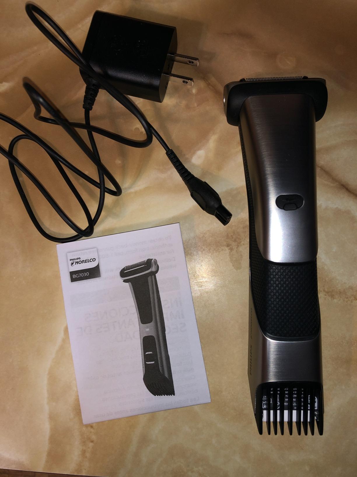 Norelco Philips Norelco Body Groomer 7000 Series, Men's Whole Body Groomer, Contour-Following 2D Flexing Head, Triple Protect Shave System & Intimate Body Hair Trimmer, 100% Showerproof, BG7480/50
