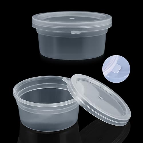 Miniatura 3 de GWHOLE Recipientes de slime con tapas, paquete de 20 recipientes pequeños de plástico reutilizables para almacenamiento de materiales de slime