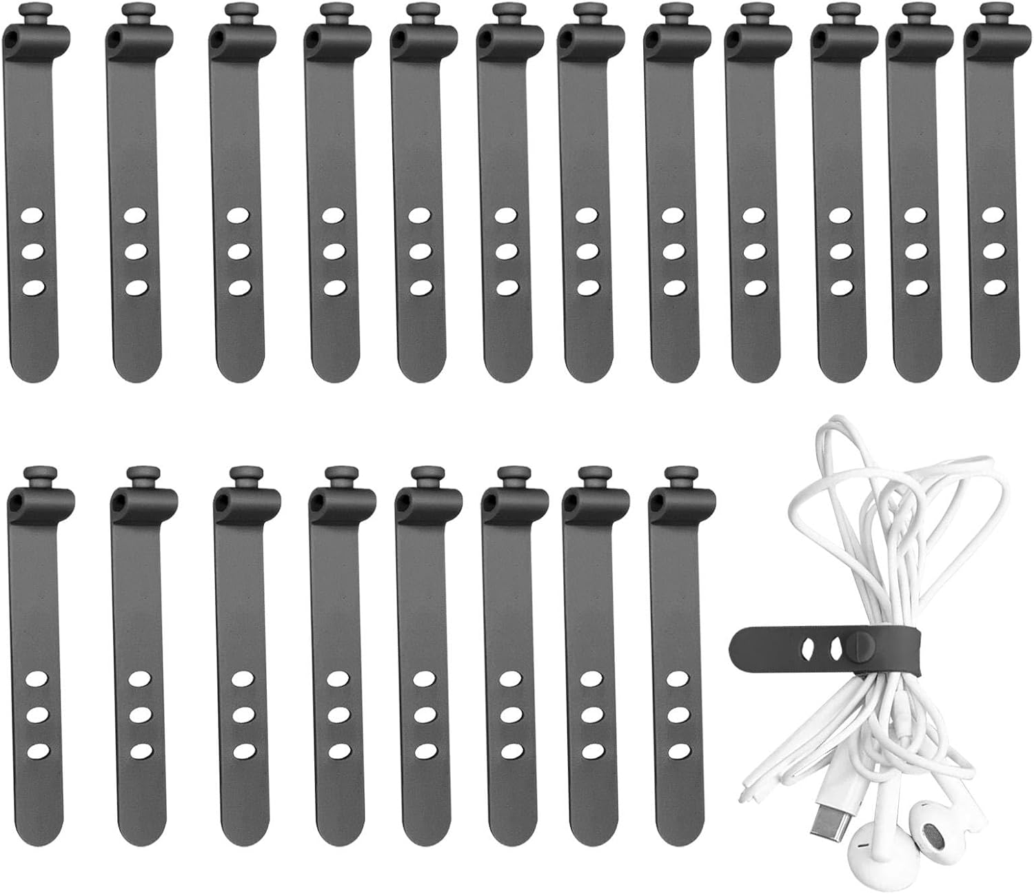 Cable Straps - Cord Organizer Ties | Reusable Cable Organization Ties for Wire Management and Cord Organizer, Set of 20 Multi-purpose Fastening Cable Ties