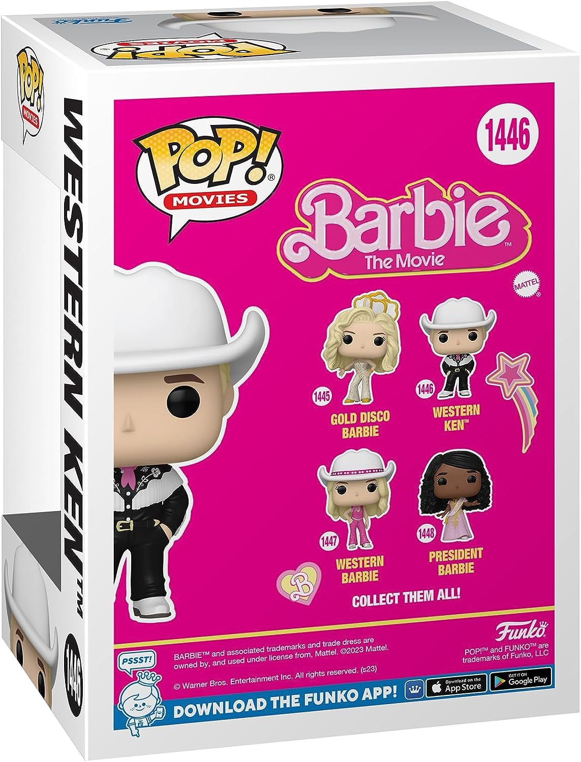 POP Filme: Barbie – Western Cowboy Ken Funko Vinyl-Figur (Bundled with Compatible Box Protector Case), Mehrfarbig, 9,5 cm