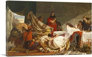 ARTCANVAS The Festival Of Esther 1865 Canvas Art Print Stretched Framed Painting Picture Poster Giclee Wall Decor by Edward Armitage - 12" x 8" (0.75" Deep)