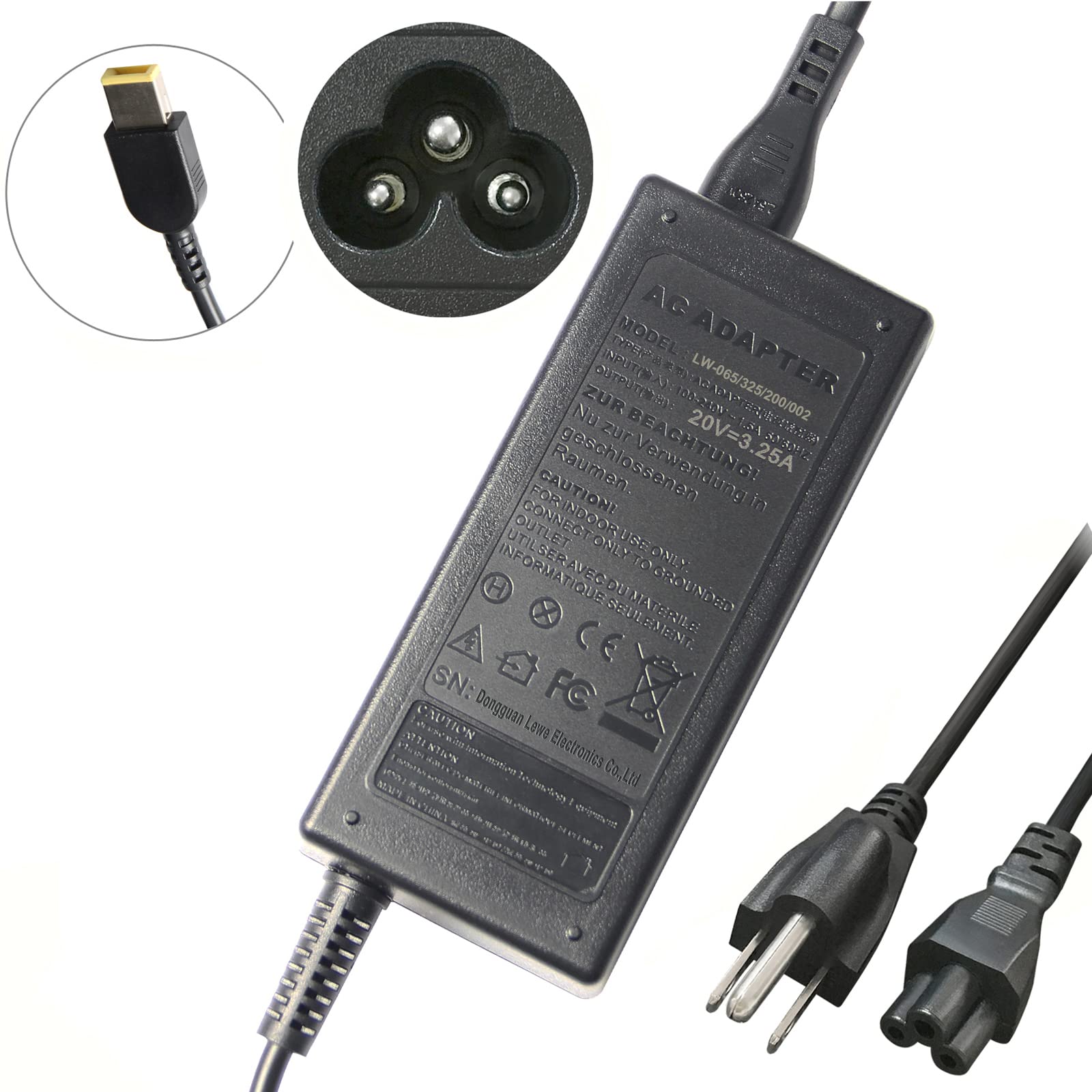 Amazon.com: AC Doctor INC 20V 3.25A 65Watt Rectangle USB Tip