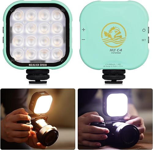 IFOOTAGE Luz de video para cámara, luz de cámara inteligente RGBW portátil, control inteligente por aplicación18 efectos de