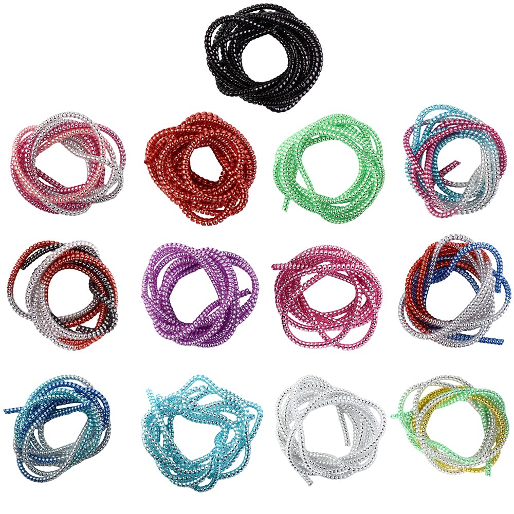 Vctitil13 Pcs 1.4M/4.59ft Gradient Color Spiral Cable Protector Sleeve Charger Cable Protector Flexible Cable Wire Protector USB Wire Protector Cable Sleeves