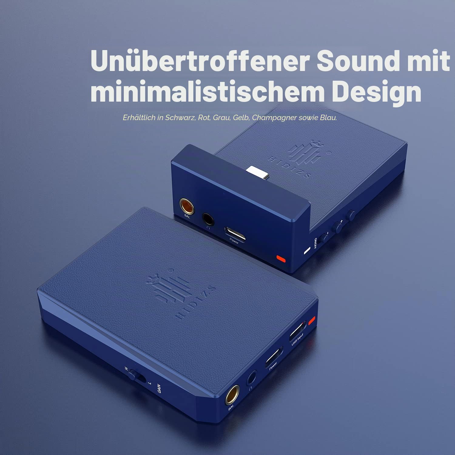 HIDIZS DH80S Tragbarer symmetrischer DAC und Verstärker, tragbarer DSD64/128-Audiodecodierungsverstärker, 4,4-mm-/3,5-mm-Anschlussausgang für Windows 10/Mac OS/iPad OS/Android/iOS-System