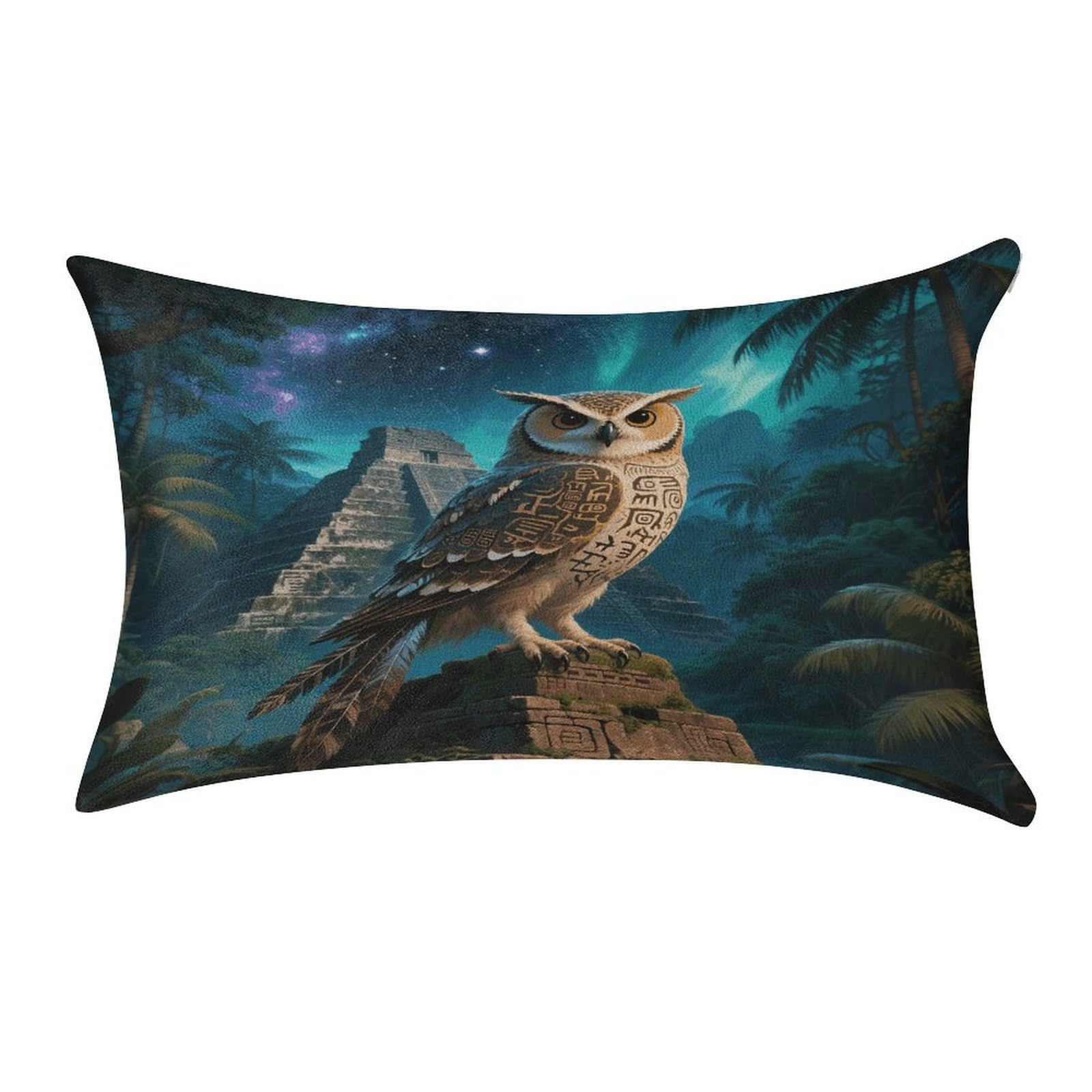 VstaDank Maya Owl Pillow Covers Rectangular Cushion Case Cozy Decorative Throw Pillowcase Luxury Lumbar Pillow Shells with Zipper Soft Velvet Pillows Shams 12 X 20 in