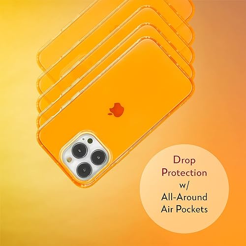 Miniatura 6 de Funda Neon Highlighter de SteepLab para iPhone 13 Pro - La Funda de Gel Agarrable con Bolsillos de Aire Protectores (Naranja Intenso Brillante)