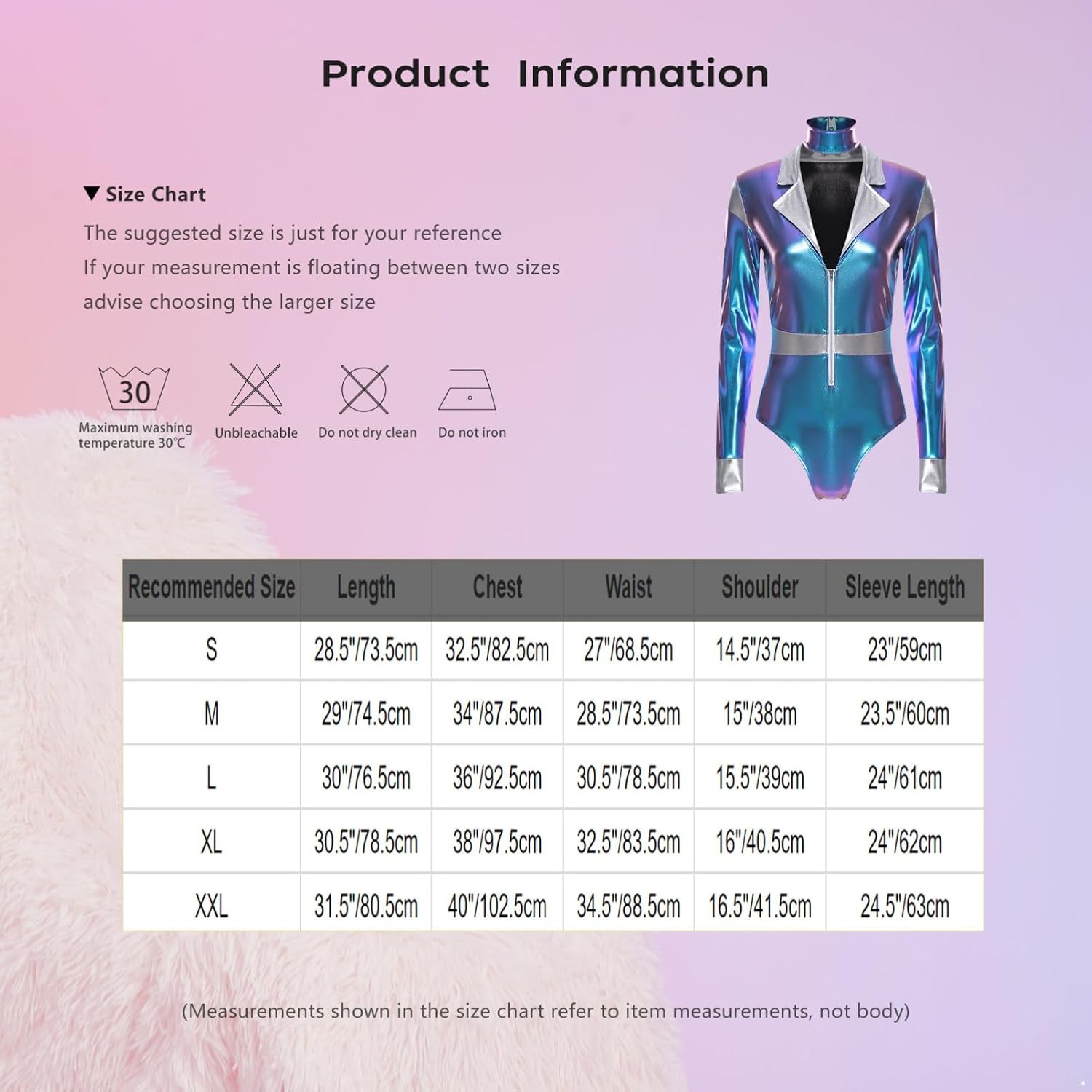 Alvivi Women's Space Out Astronaut Alien Costume Galaxy Jumpsuit Spacewoman Metallic Shiny Bodysuit