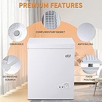 Vista 10 de Krib Bling - Congelador compacto de 7.0 pies cúbicos con cesta extraíble, congelador independiente con puerta superior abierta con ajuste