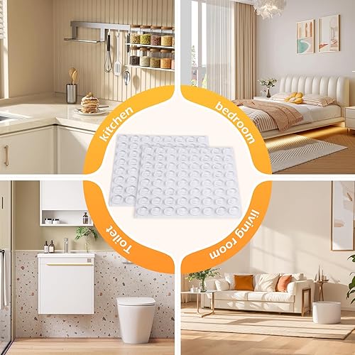 Miniatura 7 de 480 parachoques para puerta de gabinete, 12 pulgada de diámetro, autoadhesivo, transparente, para cajones de cocina, tablas de cortar, marcos de