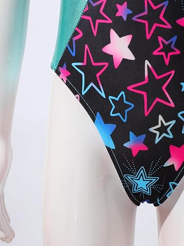 Miniatura 6 de Yartina Leotardo de gimnasia estampado para niñas, traje de baño de 2 piezas con pantalones cortos