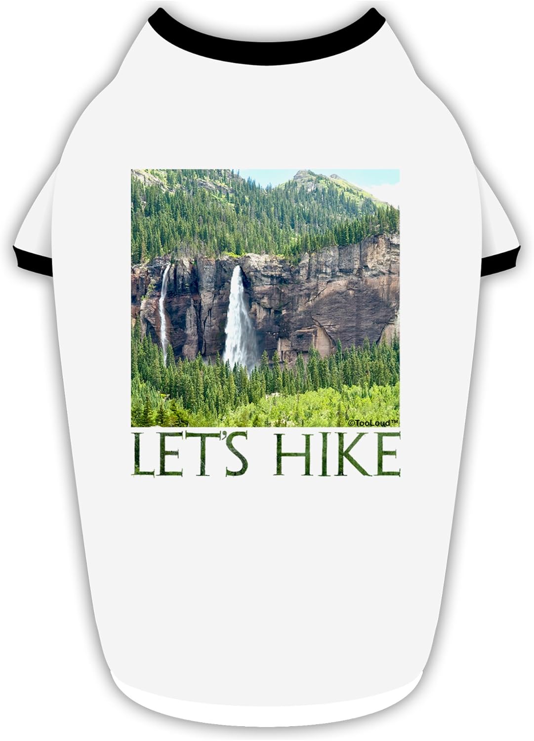 TOOLOUD Beautiful Cliffs - Lets Hike Cotton Dog Shirt White with Black Medium