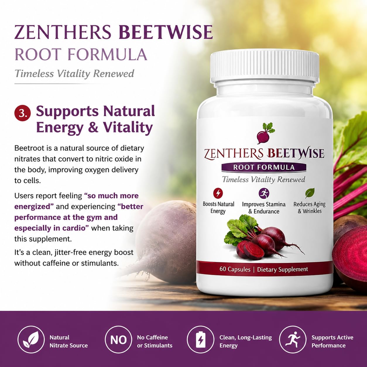 1PcsZenthers Beetwise Cold Pressed 400mg, Beetwise by Zenthers, Concentrated Beetroot, Natural Beetroot Supplement Formula,Vegan, 60 Capsules — Amazon image 8