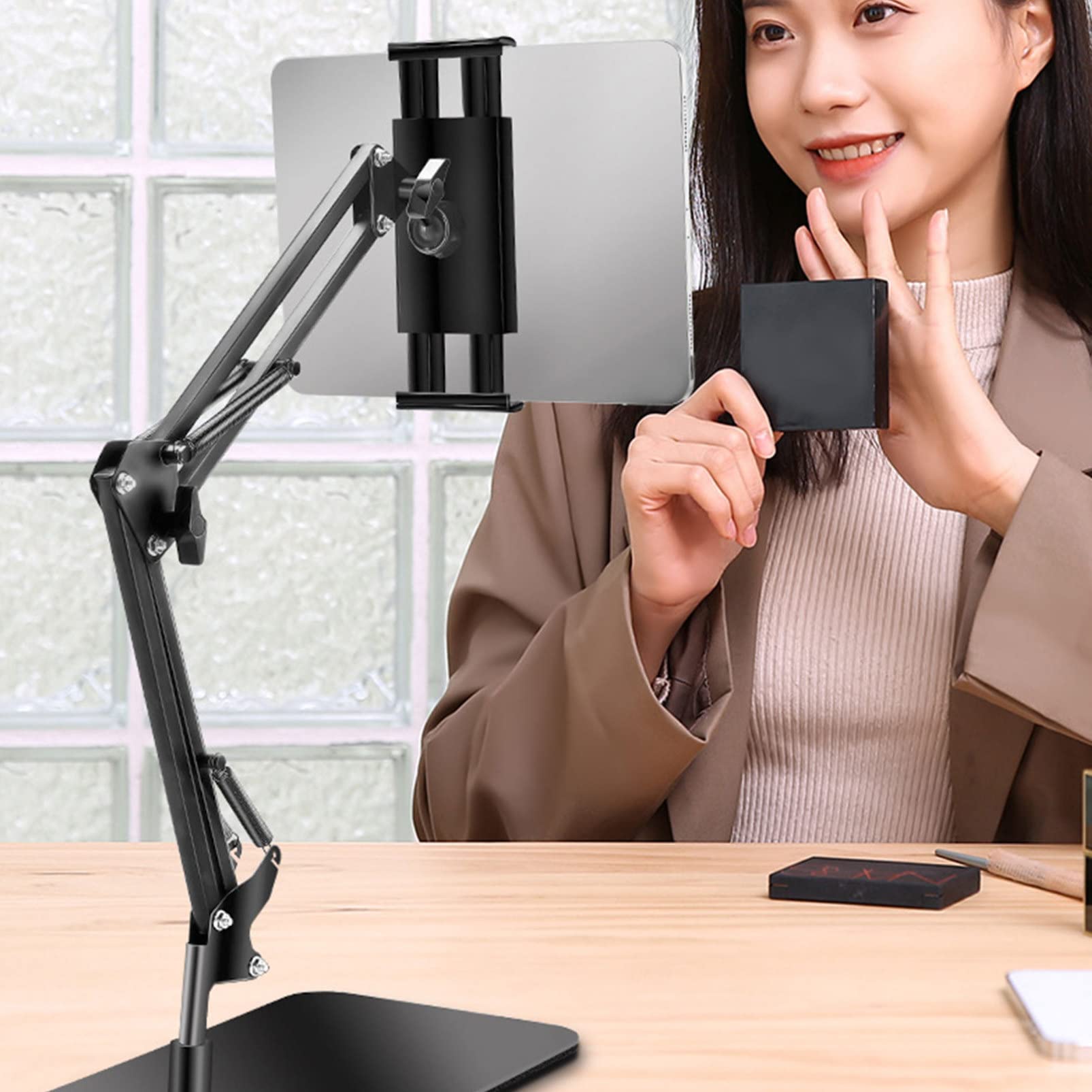 NUOBESTY Soporte Ajustable para Móviles y Tablets Soporte de Escritorio Ergonómico y Flexible Compatible con Dispositivos para Oficinas