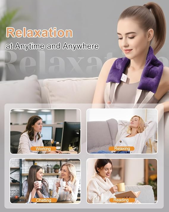 Wheat Bags Microwavable for Neck and Shoulders with Handles, Microwavable Heat Pad for Relaxation, Long Heated Wheat Bags for Joint & Muscle