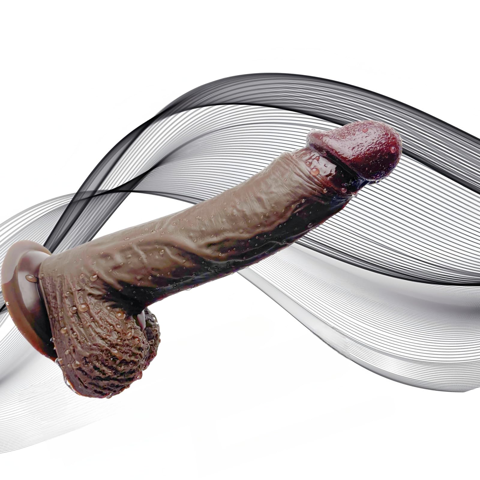 Dildo Realistico 21 cm Eiaculante Dildo Squirting in Silicone, Eiaculante con Forte Ventosa per Masturbazione Vaginale e Plearure Anale, Pene Giocattolo Sessuale per Prostata, Punto G, Bruno
