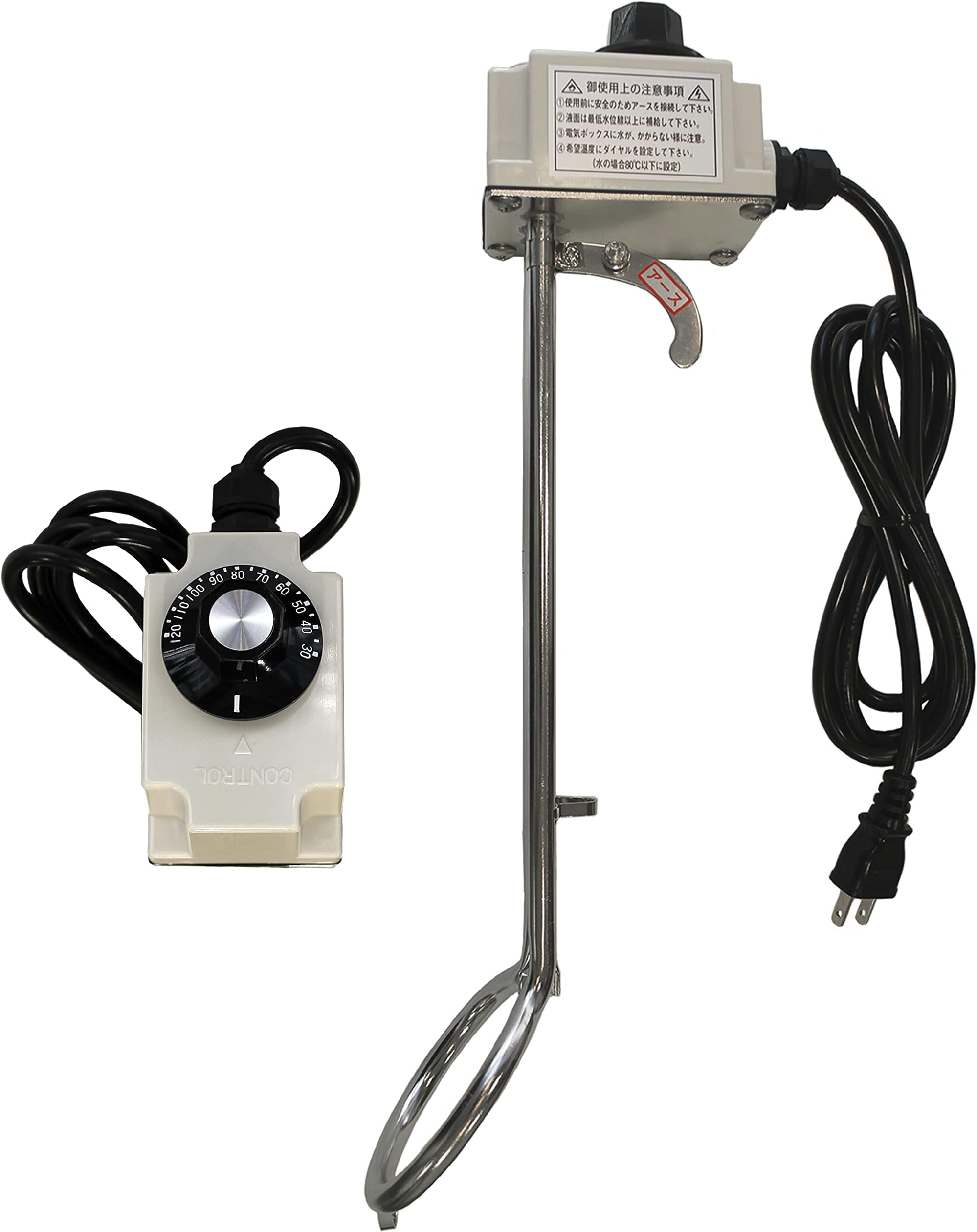 Amazon.co.jp フジマック サーモスタットヒーター 温度調整器付 1000W SH1000L バケツヒーター 投げ込みヒーター パイプヒーター 産業・研究開発用品