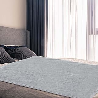 1 Pcs Couples Waterproof Mat Lover Reusable Stainproof Blanket Quiet Easy Use Mattress Protector for Adult Multi Functional Bed Sheet Couple Pleasure Comfort (52 x 82 in,Grey)