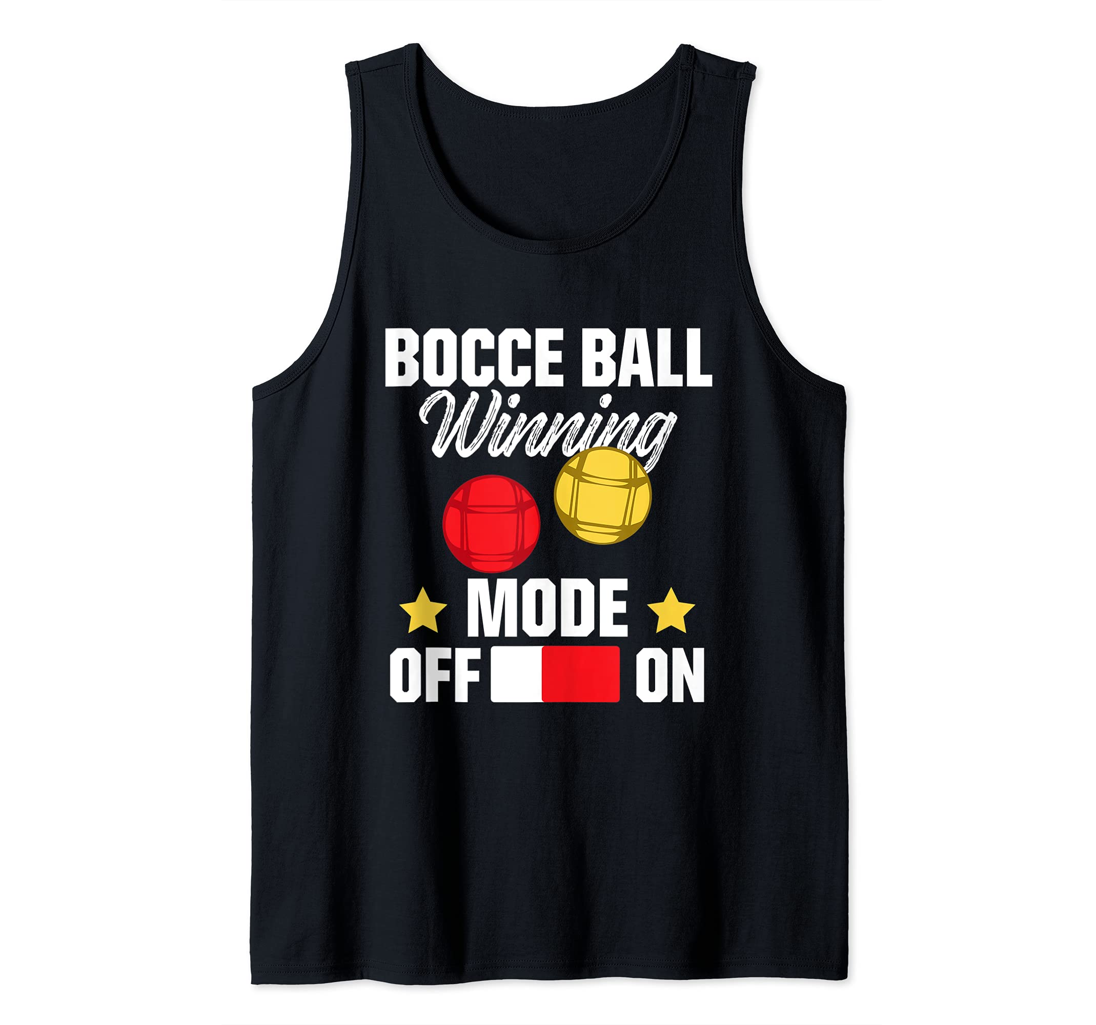Bocce Ball Winning Mode On Player Game Cue Ball Funny Play Tank Top, Black, S