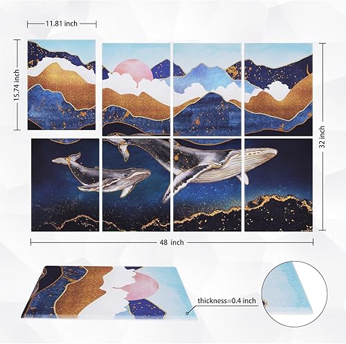 Miniatura 6 de Tutmyrea Paneles acústicos artísticos, acolchados a prueba de sonido, paquete de 8 paneles acústicos insonorizados de 48 x 32 pulgadas, paneles