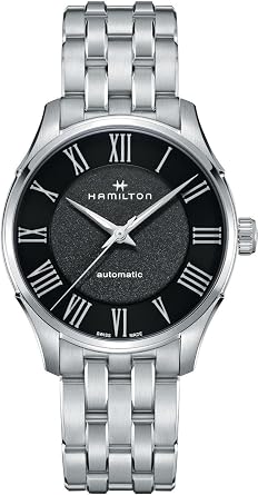 Hamilton Jazzmaster Automatic Mens Watch, 40mm Stainless Steel Case, Swiss Made, Black Dial Analog Wrist Watch for Men, 50m Waterproof, Sapphire Crystal, 3-Hand Movement, Strap