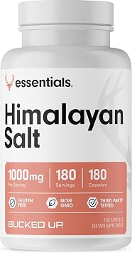 Bucked Up Himalayan Salt 1000mg Capsules, Bucked Up Essentials 180 Servings